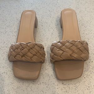 Braided square toe sandals